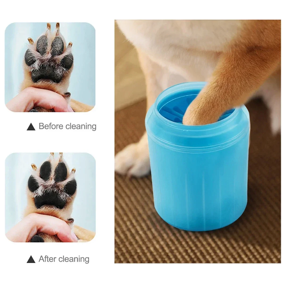Dog Paw Cleaner Dog Paw Washer Cup Lightweight Cat Plunger Mud Cleaner Portable Soft Brush Pet Foot Washer Dog Foot Washer