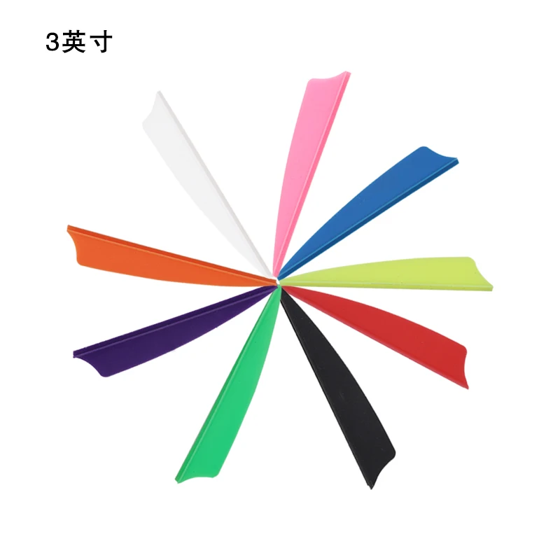 1.75'' 2'' 3'' 4'' Archery Arrow Vanes Shield Shaped Plastic Arrow Feather DIY Archery Shooting Accessories 50pcs/pack