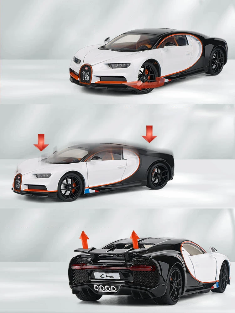 JKM 1:32 Bugatti Chiron Supercar Diecasts & Toy Vehicles Metal Car Model Shock absorber Sound Light Collection Car Toys Gift 4