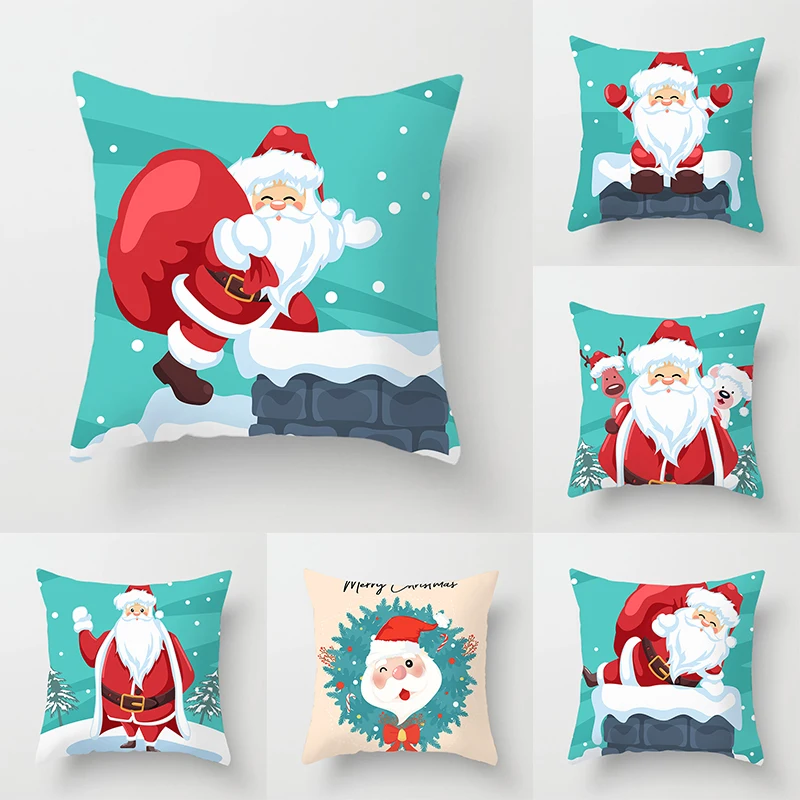 

Cartoon Christmas pillow set Santa Claus sofa gift home decoration pillowcase