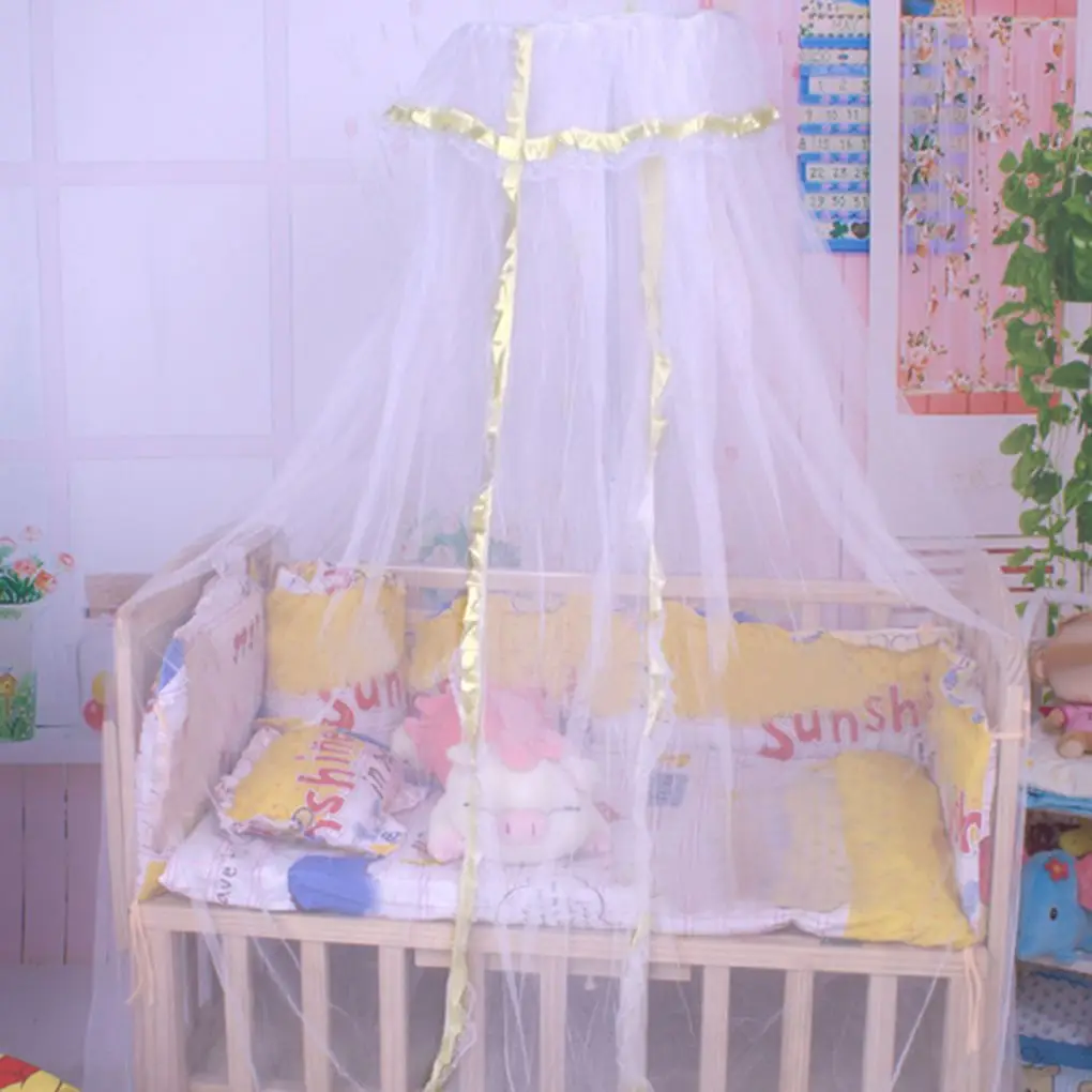 

Summer Girl Baby Crib Guard Canopy Infant Safety Dome Netting Cover with Lace Princess Hanging Decorations