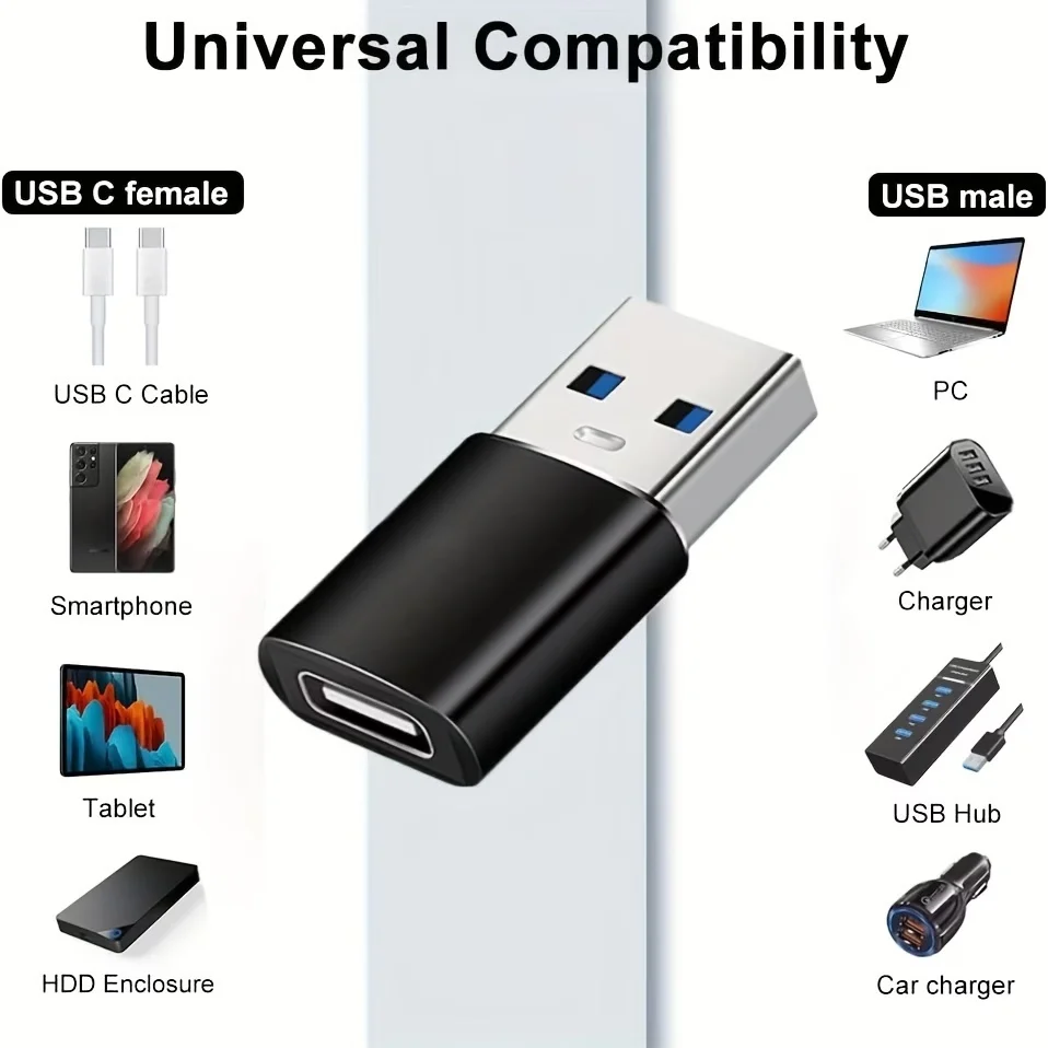 MacBook Pro/삼성 갤럭시/스마트폰/노트북/PC와 호환되는 USB-C 어댑터 4개 - USB-C-USB-/마이크로 USB 어댑터 콤보, O