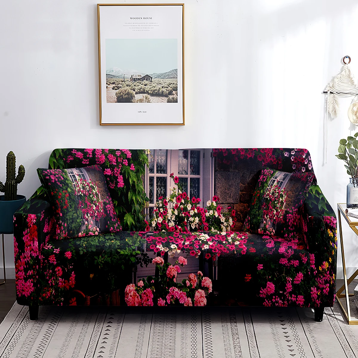 

Floral Stretch Sofa Cover for Living Room Flowers Print couch Cover 1/2/3/4 Seaters Elastic Sofa Slipcover Furniture Protector