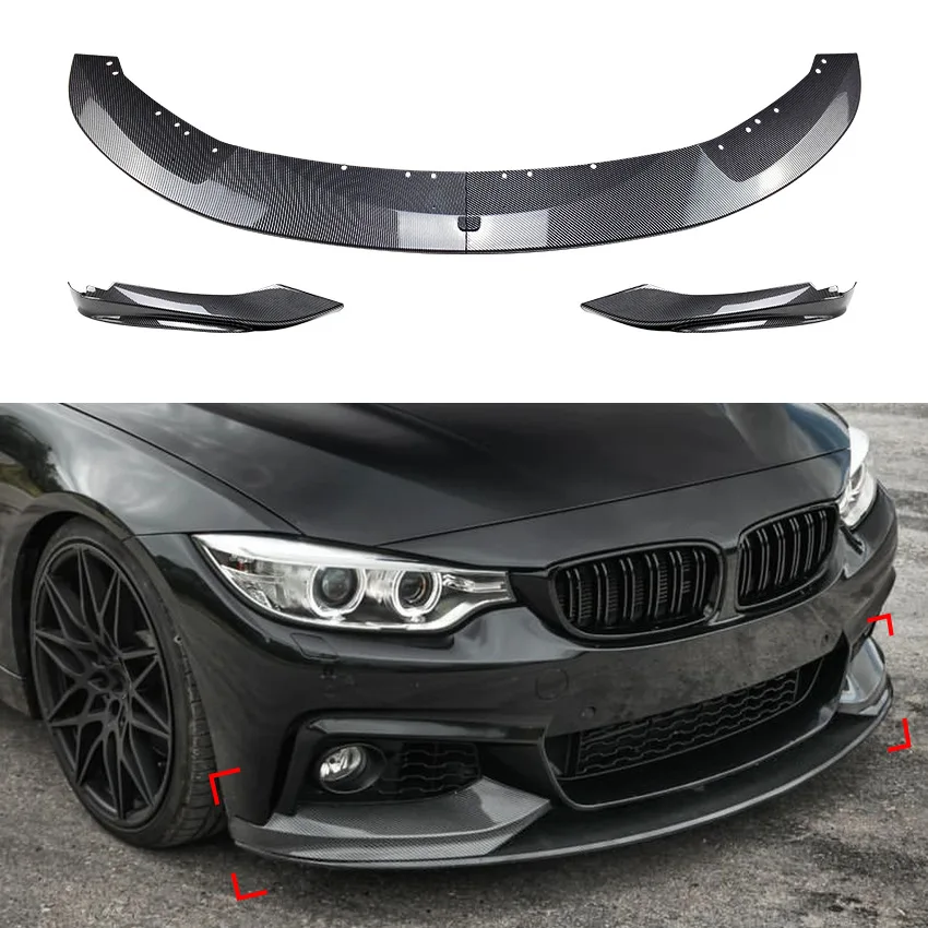 

4Pcs Front Bumper Lip Spoiler Splitter Diffuser For BMW F32 F33 F36 4 Series 420i 430i 420d M440i 2014-2020 M Performance Style