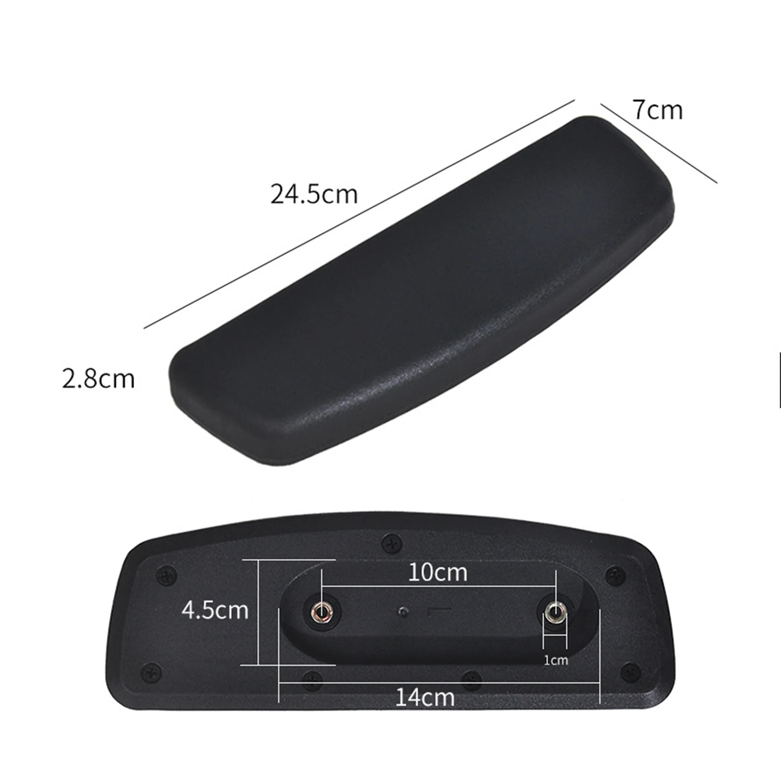 Braccioli Sedia Ufficio - 2 Pezzi Cuscinetti Ergonomici In Plastica Nero - Foto 7