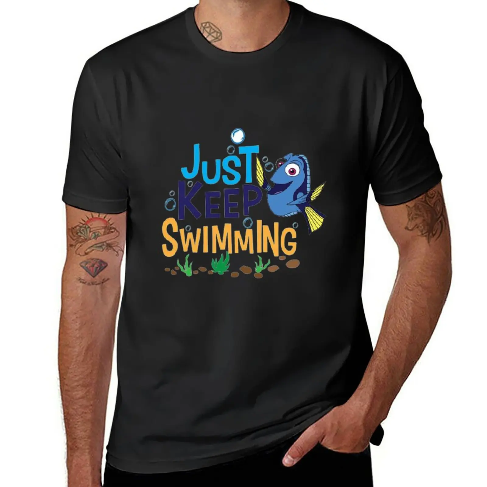

New Just Keep Swimming T-Shirt custom t shirts custom t shirt oversized t shirt heavy weight t shirts for men