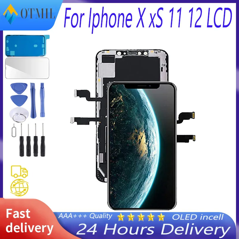 

OEM OLED Screen For Iphone X Xs Xsmax 11 12 13 With 3D Touch Digitizer Assembly For Iphone Xsmax Oled Pantalla Replacem