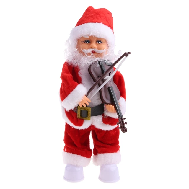 30cm/11.81in Kids&Adults Plastic Toy Kids Game Electric Play the Violin Santa Claus Creative Supplies for Kids/Adults D5QA 1