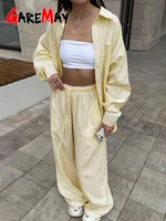 Costume d'été pour femmes avec pantalon et chemise en coton, costume classique deux pièces, chemise à manches longues pour femmes, costume rayé rose pour femmes 2