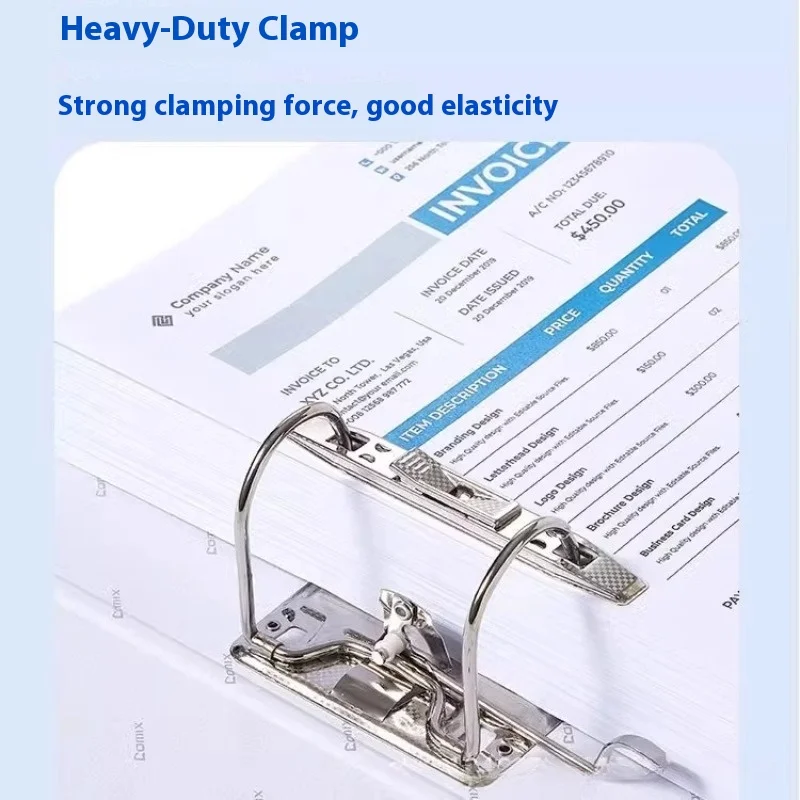 Lever Arch File A4 Folder Perforated Loose-leaf Folder Loose-leaf Book Data Book Double Hole Thickened Binders Desktop Organizer - 2