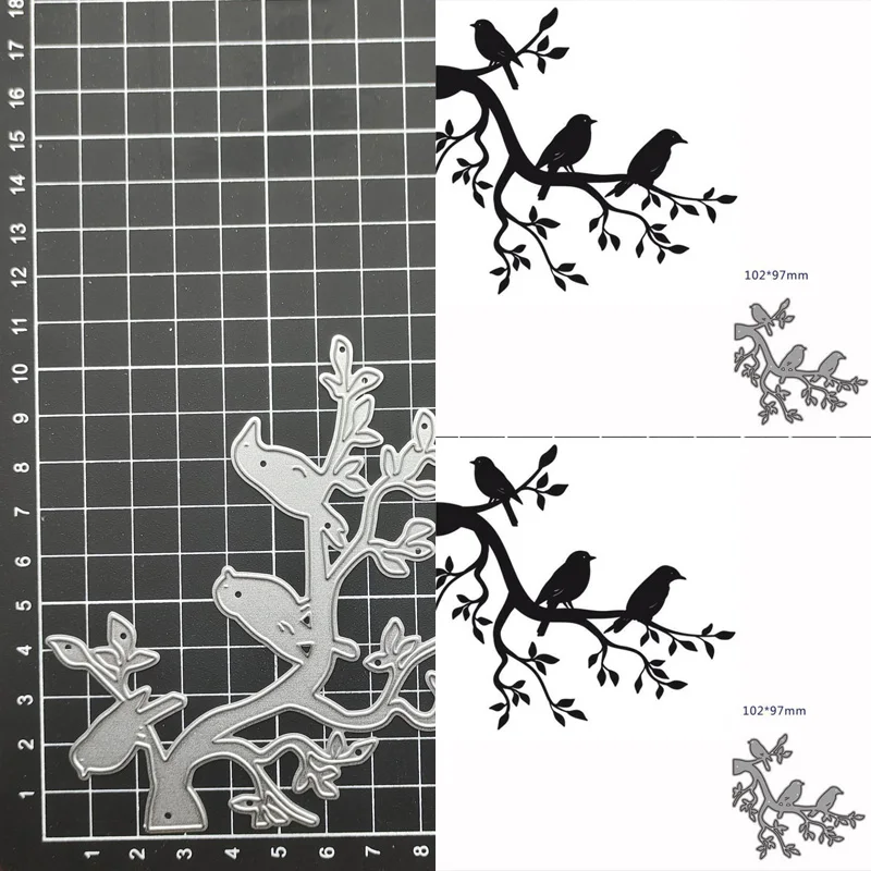 

Animal Bird Branch Metal Cutting Dies Scrapbooking stamps embossing paper Cards border template punch Stencils DIY