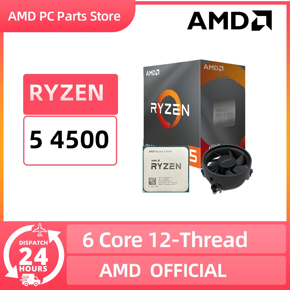 AMD Ryzen 5 4500 R5 4000 Series CPU Processor 3.6GHz 6-Core 12-Thread ...