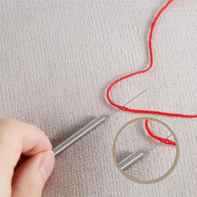 WORTHOWN-7Pcs 펀치 니들 세트, 펀치 니들 자수 키트 5가지 크기 펀치 니들 헤드 성인 초보자를 위한 바느질 예술 바늘 도구