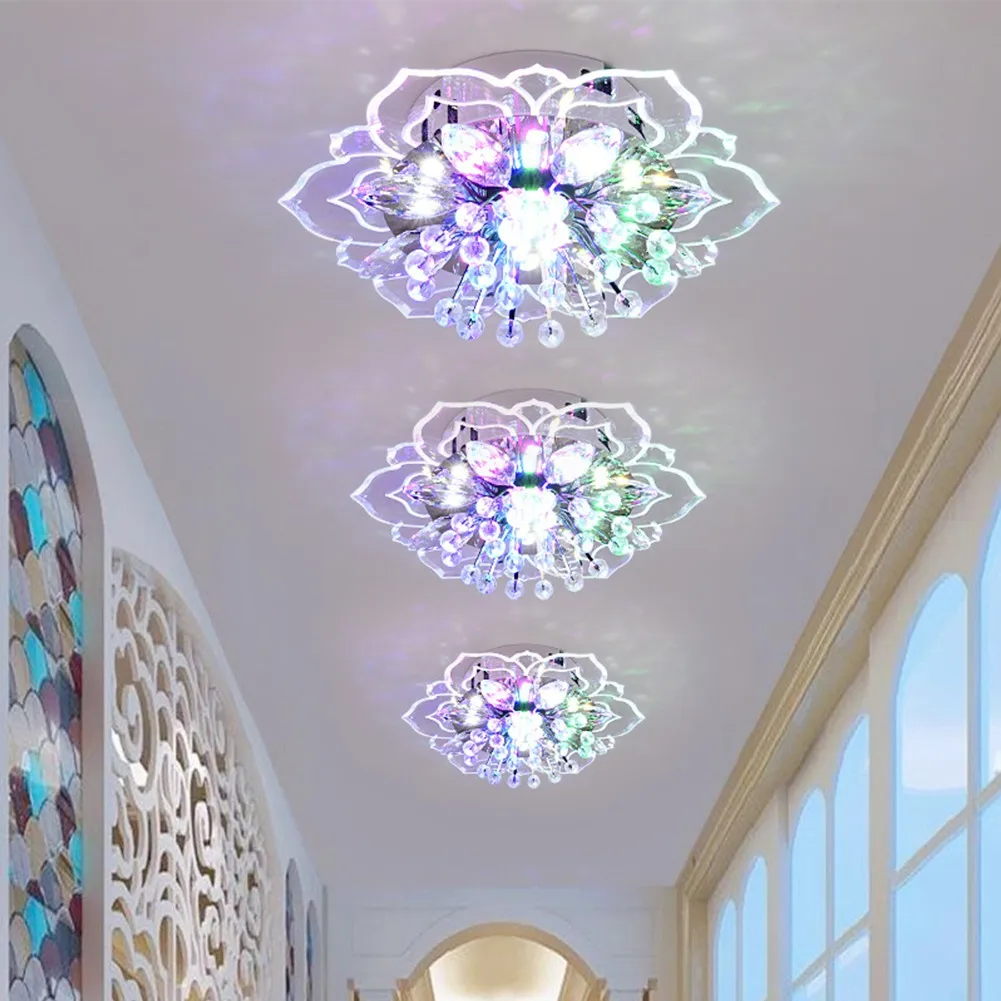 

Modern crystal ceiling lamp chandelier corridor living room bedroom kitchen terrace lighting living room colorful 9W LED