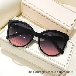 Oversized Cat Eye UV Protection Sunglasses - Stylish Outdoor Sunshade (BLACK-GREY PINK)