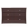 Storkcraft Crescent 6 Drawer Double Dresser (Espresso) – GREENGUARD Gold Certified, Dresser For Nursery, 6