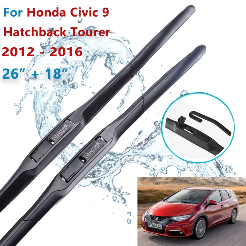 

Wiper Hybrid Front Wiper Blades For Honda Civic 9 Hatchback Tourer 2012 - 2016 Windshield Windscreen Brushes 26"+18"