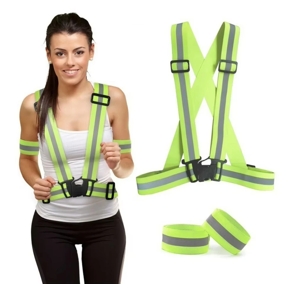 Cycling Reflective Vest High Visibility Safety Vest for Night Riding Running Bicycle Motorcycle Outdoor Sports Elastic Band