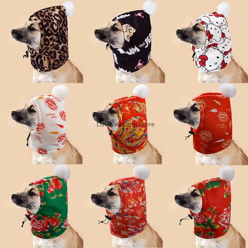 Dog Hat With Winter Velvet And Thick Warm Christmas Hat Bear Shiba Inu New Year's Celebration Cute Winter