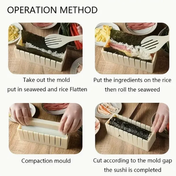 스시 그라인더 제작 도구 스시 드라이버 밥 원형 몰드 사각형 스시 그라인더 제작 도구 주방 요리 도구 도시락 몰드