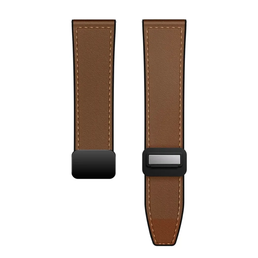 Enhanced Silicone-Leather Hybrid Strap - 22/20mm Versatile Bracelet Band