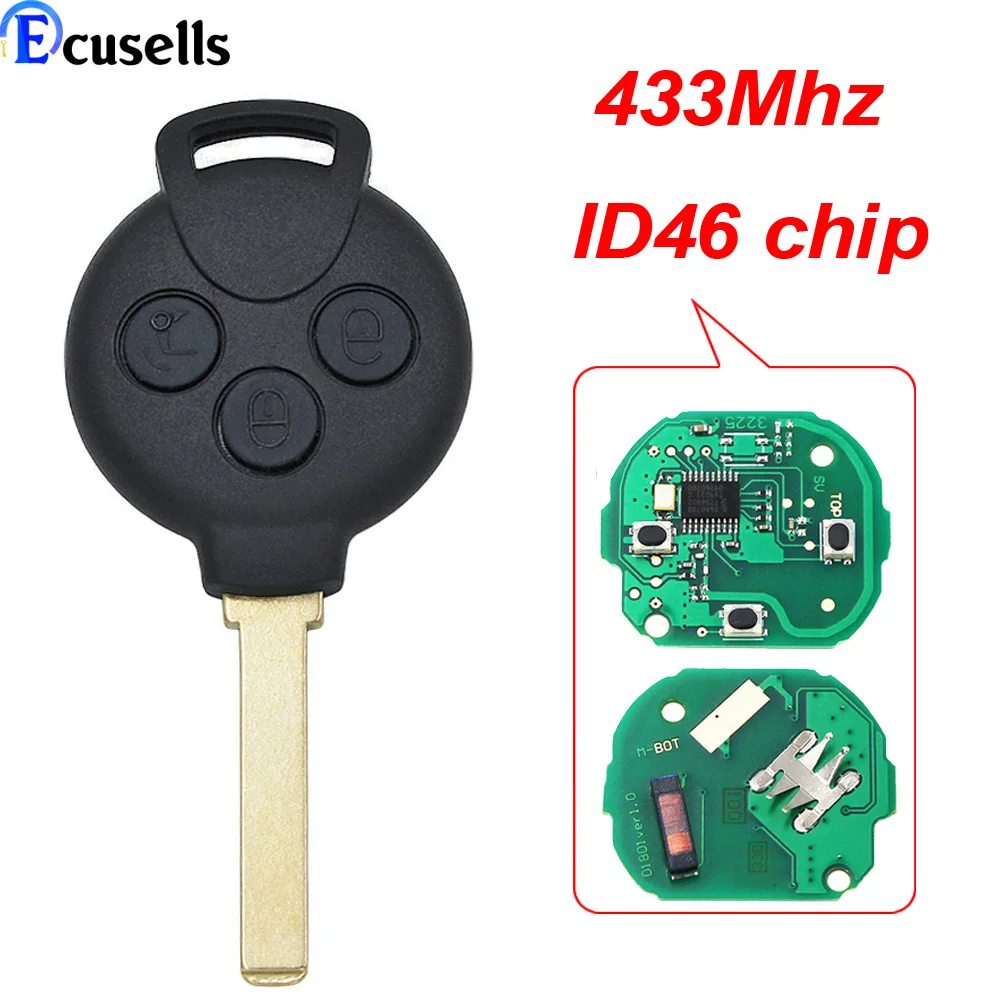 Trasmettitore di ingresso senza chiave 3 pulsanti chiave intelligente a  distanza per auto per Mercedes-Benz Smart Fortwo 451 2007-2013 433Mhz 7941  Chip - AliExpress