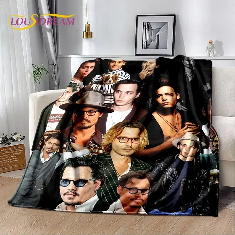3D Printing Johnny Depp Series Soft Plush Blanket,Flannel Blanket Throw Blanket for Living Room Bedroom Bed Sofa Picnic Cover 3
