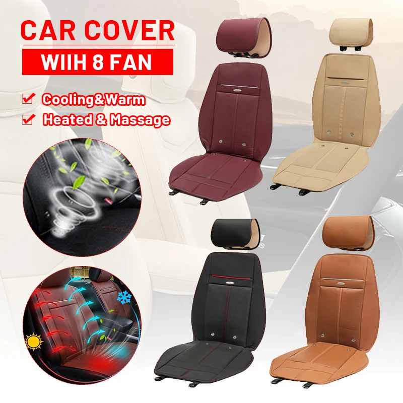 12v 3 in1 car seat cover 8 built in fan car ventilation cool cushion 3d