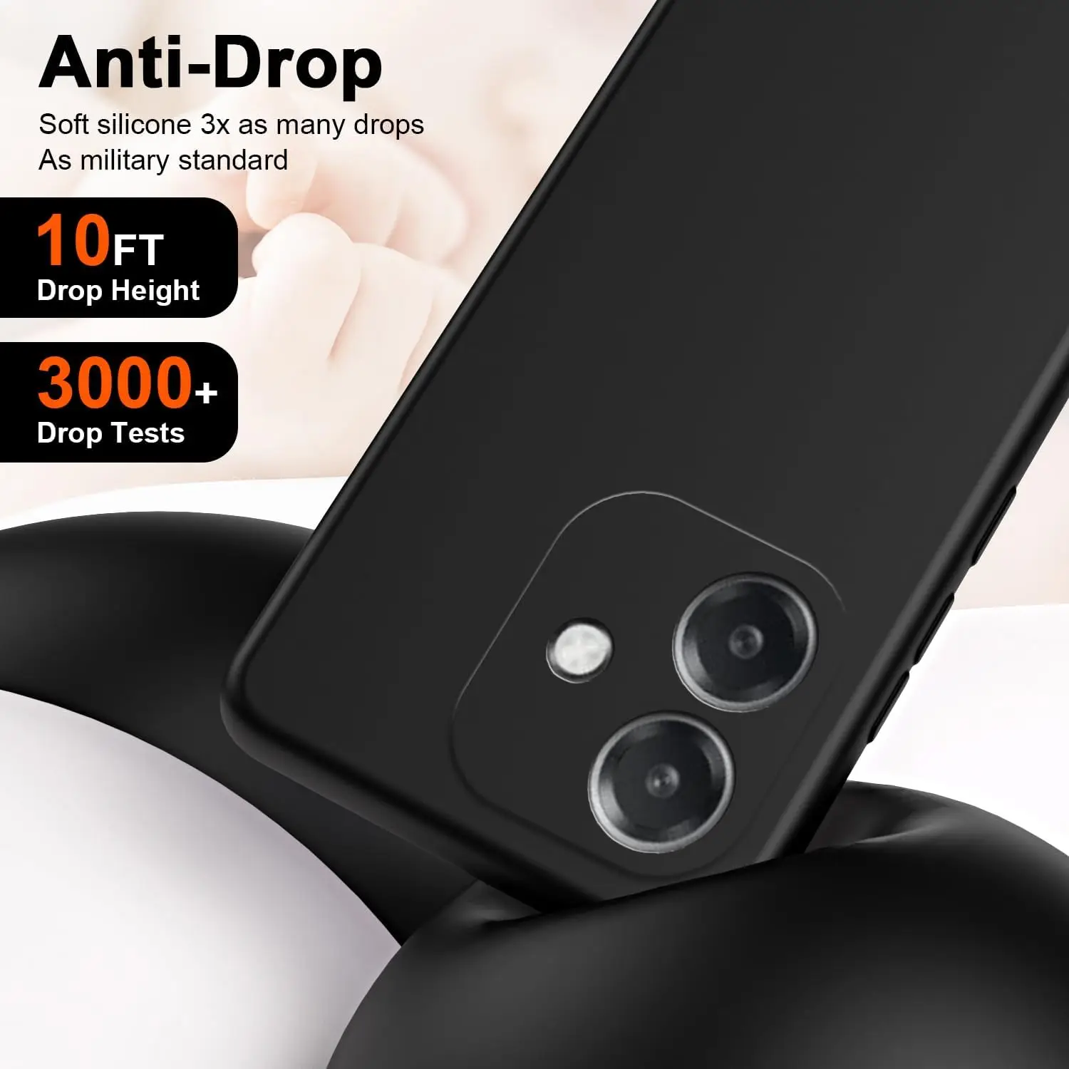 Flexible Liquid Silicone TPU Protective Case - Durable Back Cover Shell