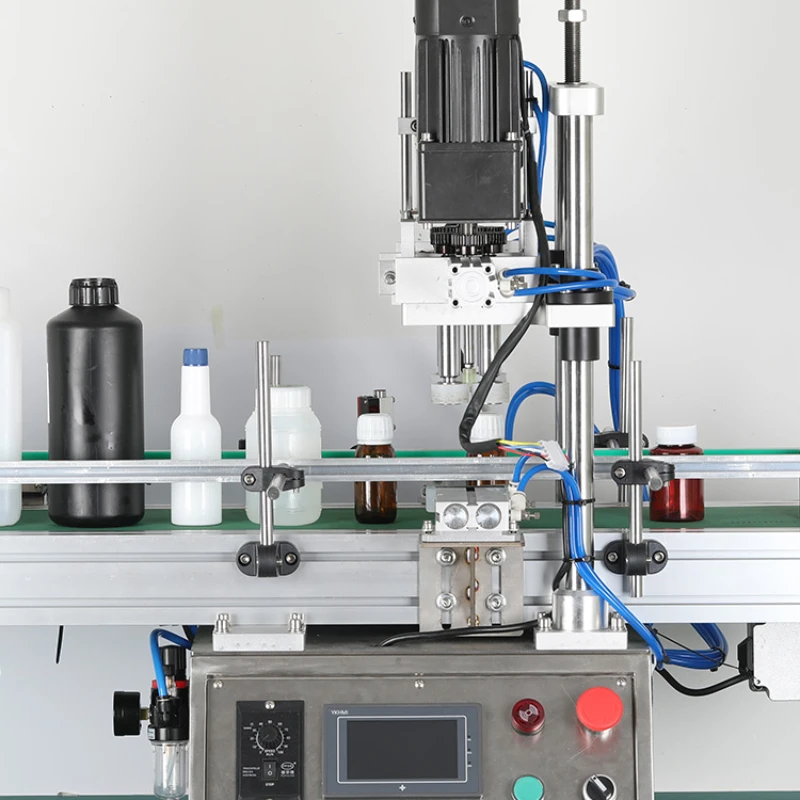

Tightener desktop automatic capping machine assembly line plastic bottle pump head bottle lock cap rubbing machine