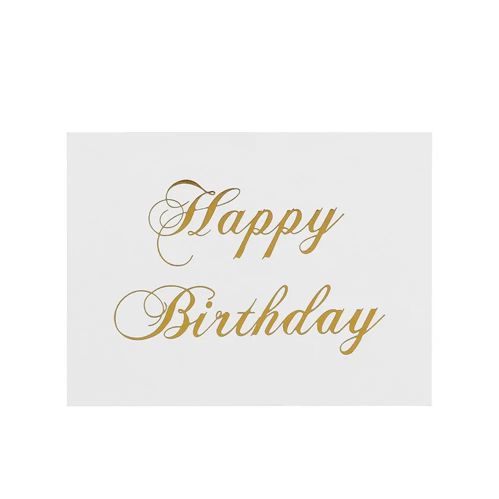 Elegant Gold Stamped Thank You Greeting Cards - Set of 50, 6x8cm White with Simple Design