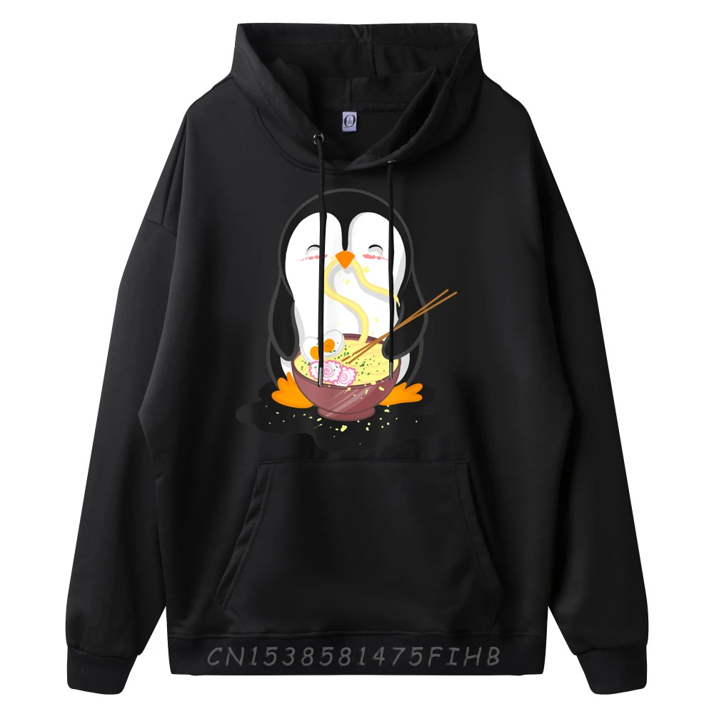 Penguin Eating A Japanese Ramen Noodle Soup Cute Oversized Hoodie Camisetas Hoodie For Men Pullover