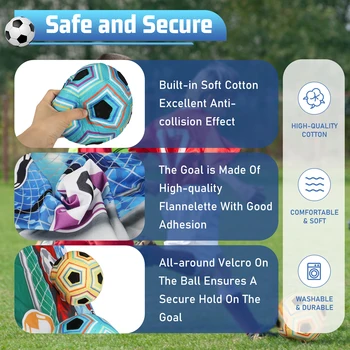 VATOS Football Ball Game Set for Kids Indoor Outdoor Soccer Train Sport Game Foldable Toys for 3 4 5 6 7 8 Years Old Boys Girls 3