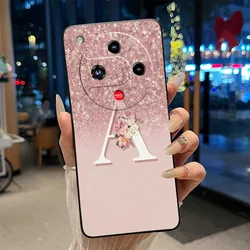 Elegant Anti - Scratch Black Phone Case with A - Z Initial Letter Design for ZTE Nubia Focus 2 5G (HEI - TPU6A)