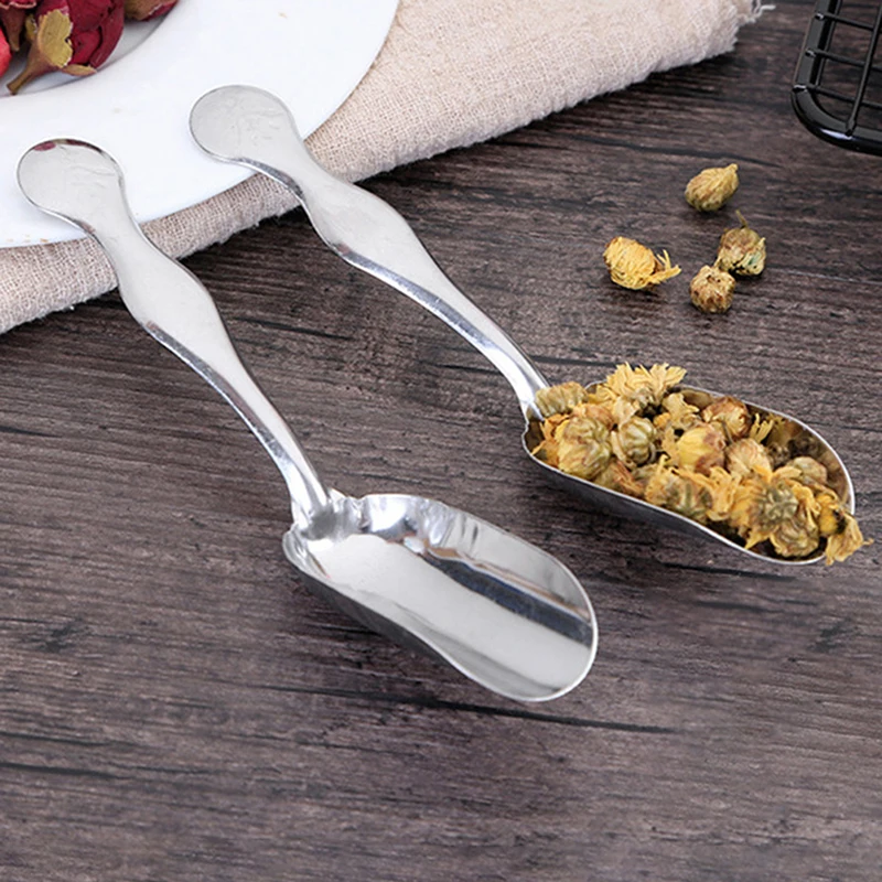 

Stainless Steel Measuring Shovel Spoon Vintage Loose Leaf Tea Scoop Coffee Bean Scooper Long Handle Teaspoon For Kitchen Sugar