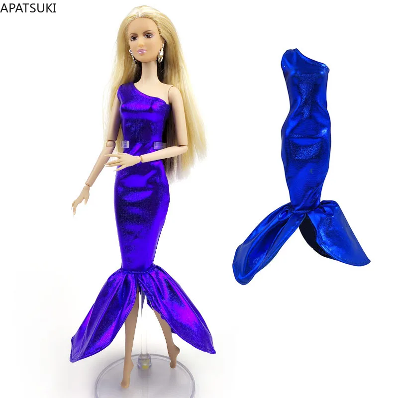 Royalblue Fashion Dress For Barbie Doll Abbigliamento Abiti Sirena Fishtail Party Gown 1/6 Accessori Per Bambole Bambini Giocattoli Fai Da Te Regalo