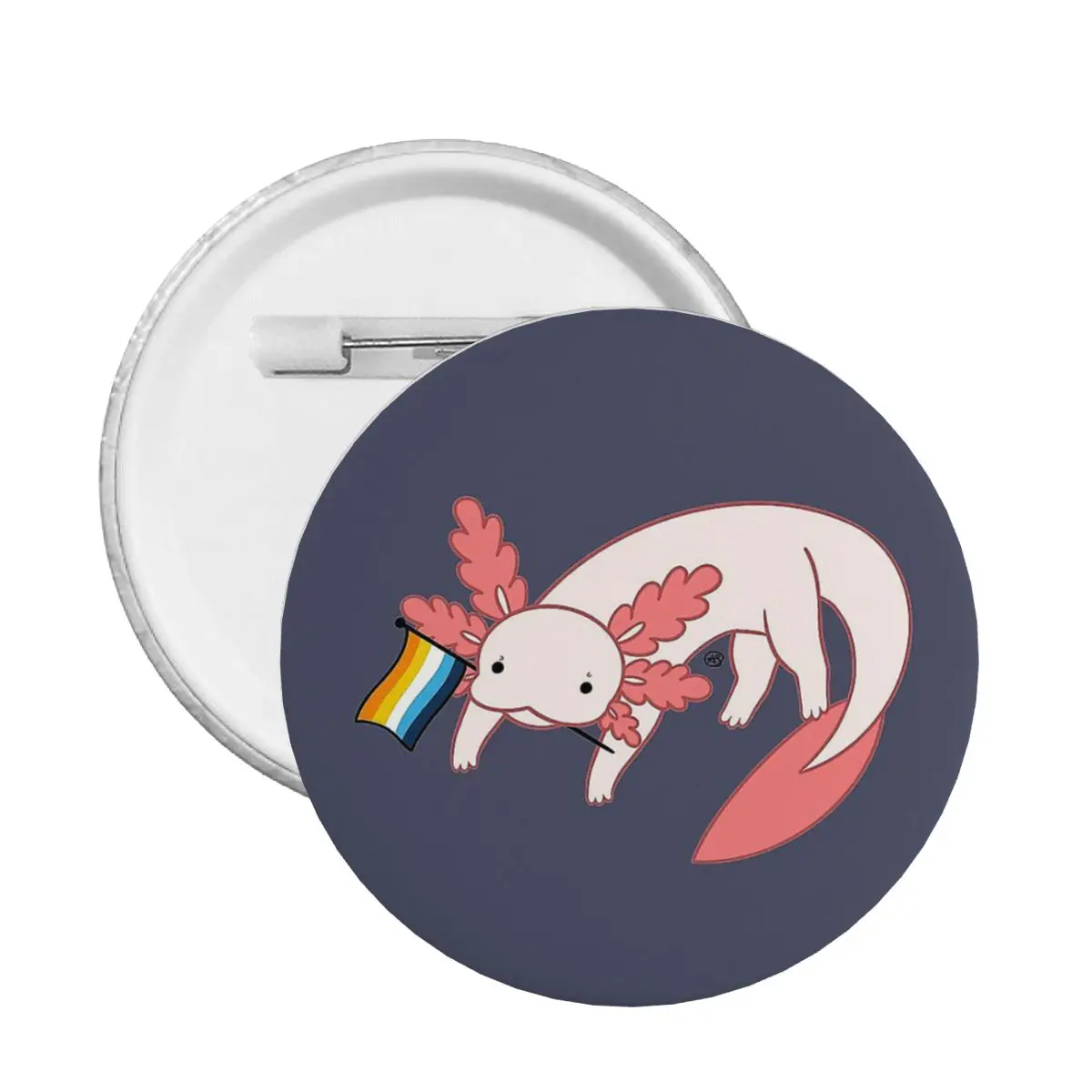 Pride Lgbt Aroace Axolotl Hexagon Salamander Soft Button Pin Spilla Personalizzabile Friends Creative Pin