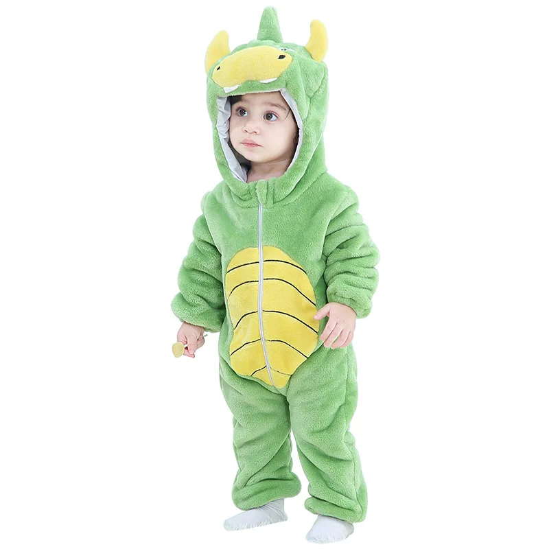 Cartoon lion Tiger Dinosaur Cosplay Costume Boy Girls Toddler Animal Jumpsuit Baby Rompers Infant Clothes Pyjamas Kids Kigurumi