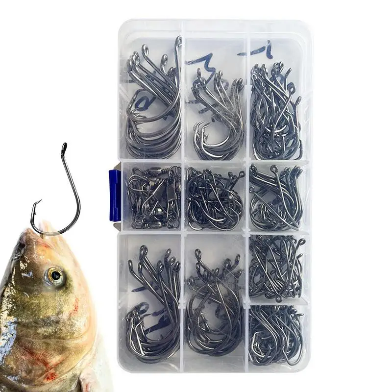 Circle Fishing Hooks High Carbon Steel Fish Hooks 170Pcs High carbon