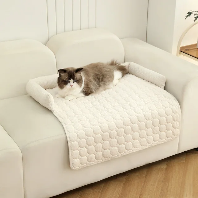 Pet Sofa Cushion - Solid Color Sofa-Style Pet Bed, Soft & Comfortable Cat/Dog Sleeping Mat, Anti-Slip Washable Pet 4