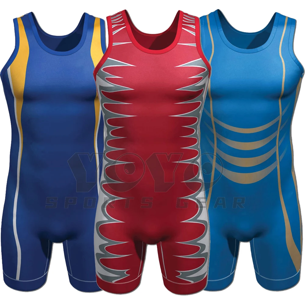 WrestlingSingletBodysuitLeotardOutfitUnderwearGYMSleeveless