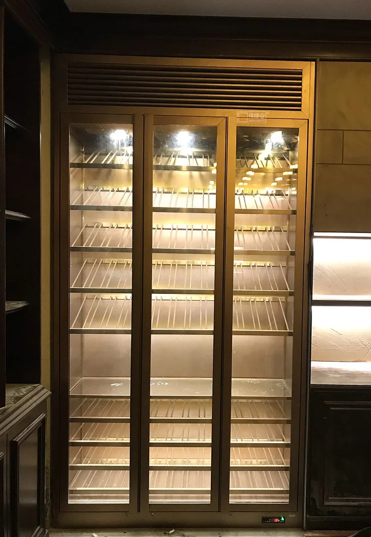 Top-rated Double Doors Cooling System Compressor Wine Cooler with Electric Smart Control Wine Fridge
