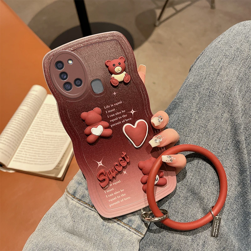 For Samsung Galaxy A21S Phone Case 3D Cute Cartoon Animal Fashion