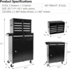 5-Drawer Rolling Tool Storage Cabinet W/ Detachable Top Tool Box Liner Universal Lockable Wheels, Adjustable Shelf 2