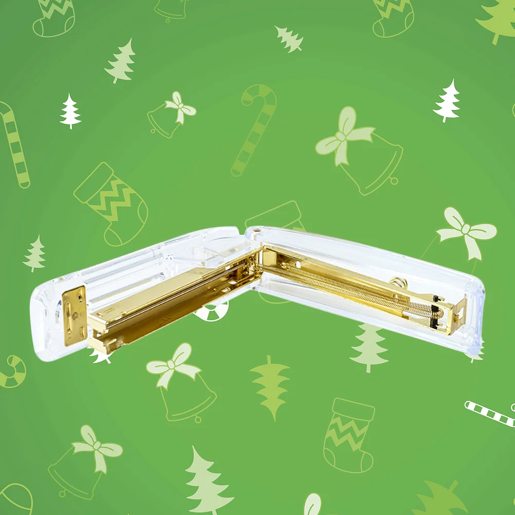 Desktop Stapler Stationery Accessories Gift Transparent Acrylic Standard Stapler For Home School Office Gold hand stapler metal stapler office supplies