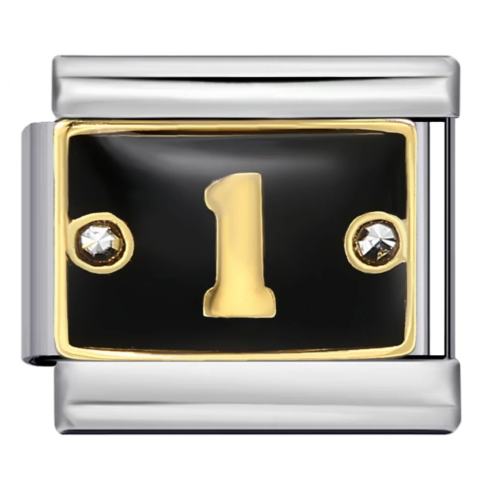 Einzelne Y2K Glückszahl italienische Charm Armband Zirkon Edelstahl elastische Gliederkette DIY Herstellung Modeschmuck Zubehör – Detail 2