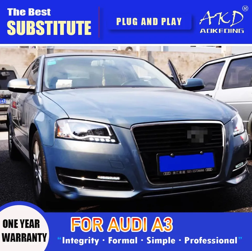 POUR AUDI A3 8P 05.2003-05.2008 2X PHARE AVANT DROITE ÉLECTRIQUE