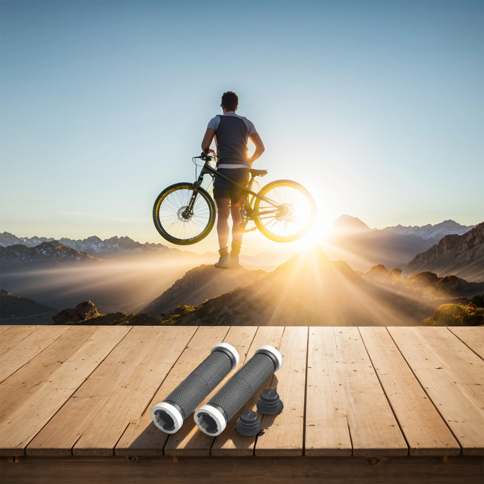 Bicycle Handlebar Grips Bike Grip Bicycle Handle MTB Outdoor Rubber 1Pair 33.5mm Accessories Bicycle Bike Bilateral Cycling