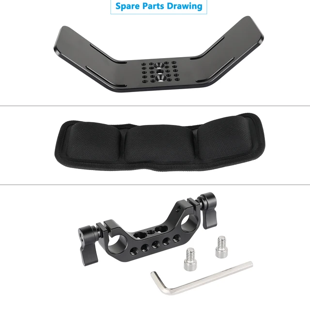 Supporto Spalla Per Fotocamera DSLR | Con Binario 15 Mm Per Video | Rig Per Riprese Stabili | Accessorio Videomaking - Foto 6