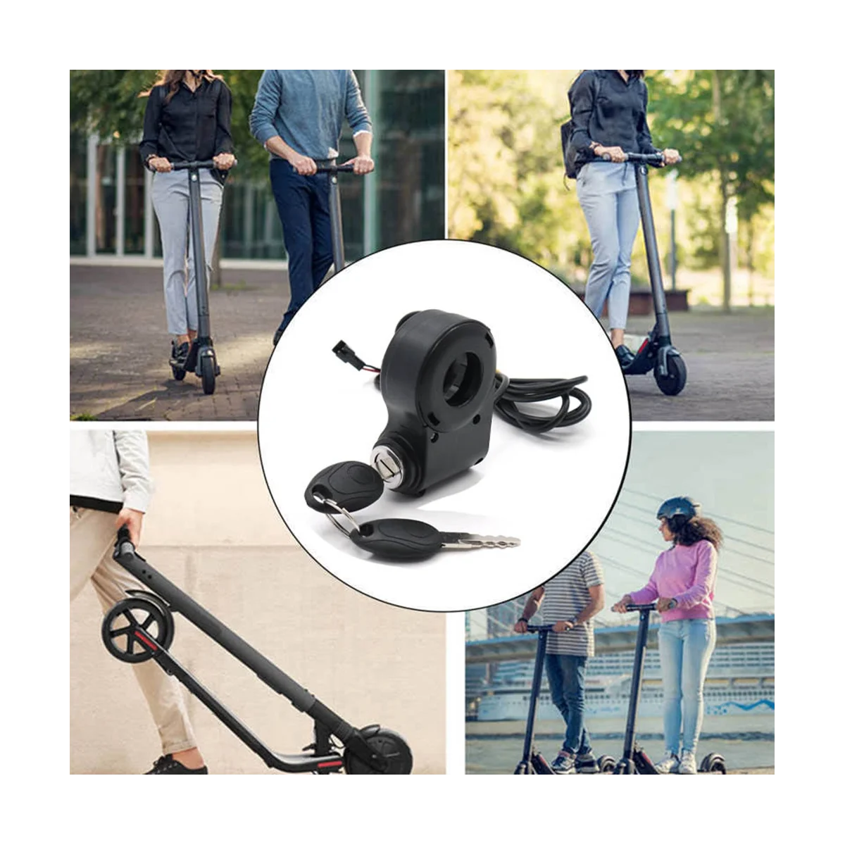 E-Bike Ignition Lock Key Thumb Throttle Switch Power Universal Electric Scooter Accessories for M5/M365